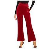 ZZENOR Jogginghose Damen Freizeithose mit Taschen Einfarbig Yogahose mit Breites Bein Elastische Taille Regular Fit Pyjamahosen Aktive Freizeit Gerades Bein Lose Loung