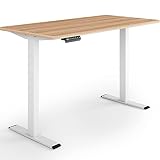 ESMART Germany ELX-121WM 120x60cm Ahorn Dekor Ergonomischer Steh-Sitz-Schreibtisch Stufenlos elektrisch höhenverstellbar 71-121cm 4 x Memory Soft-Start/Stopp Schnelle Montag