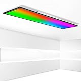 Maxkomfort LED Panel eckig Flach Decken Leuchte Lampe CCT RGB dimmbar mit Fernbedienung 36W schw