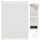 metablo Rollo Klemmfix ohne Bohren Fenster innen Klemmfix Sichtschutzrollo Seitenzugrollo Klemmrollo lichtdurchlässig und Blickdicht Weiß 120x160