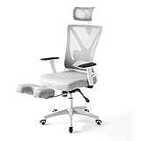 WCN Drehstuhl Bürostuhl Ergonomischer Stuhl Atmungsaktiver Mesh High Back Schreibtischstuhl Mit Verstellbarer Kopfstütze Für Home Office Schlafzimmerstuhl Computerstuhl (Color : Grey)