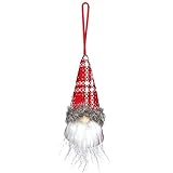 FEIZAO Weihnachtspuppe Weihnachtsdeko Weihnachtsanhänger Basteln LED Filz Plüsch Weihnachtszwerg Dekoration 2021 Gnom Tomte Anhängerweihnachtsdeko Christbaumanhänger Weihnachtsmann anhänger O