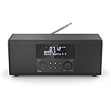 Hama Digitalradio DR1400 (DAB/DAB+/FM, Radio-Wecker mit 2 Alarmzeiten/Snooze/Timer, 4 Stationstasten, Stereo, beleuchtetes Display, kompaktes Digital-Radio) schw