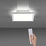 LED Panel flach, 30x30, dimmbare Decken-Lampe mit indirekter Deckenbeleuchtung | Farbtemperatur mit Fernbedienung einstellbar, warmweiss - kaltweiss | Decken-Leuchte für Wohnzimmer, Küche und B