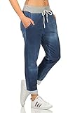 Sockenhimmel Freizeithose leichte Rehahose Damen angenehme Jogginghose Jeans Optik Damenhose Jogpants (40-42, Blau)