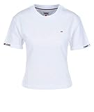 Tommy Jeans T-Shirt Crop aus Bio-Baumwolle mit Logo, Weiß Larg