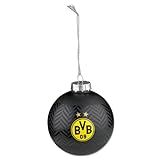Borussia Dortmund Weihnachtskugel, Glasfaser, schwarz-gelb, One S