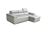 Robin Silver Ecksofa mit Schlaffunktion, Schlafsofa mit Bettkasten, Freistehendes Eckcouch in L-Form, verstellbare Rückenlehne, Polstergarnitur Sofa (Ecksofa Rechts, Marvel 1 - Beige)