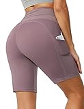 Cakulo Hohe Taille Yoga Biker Shorts für Frauen 12,7 cm 20,3 cm Workout Gym Running Kompressionsshorts mit Taschen - - XX-Larg