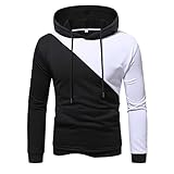 Colorblock Herren Hoodie Patchwork Pullover Langarm Farbblock Sweatshirt Sport Outwear Hoody Casual Tops mit Tasche Männer Basic Kapuzenpullover Slim Fit Mode Hoodie Pullover Sweatjack