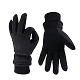 QOXEFPJZ Handschuhe Herren Wärme und kalte Skihandschuhe von Hirschs, Fleece und kaltbeständige Anti-Freeze-Handschuhe im Herbst und im Winter (Color : Schwarz, Size : S)