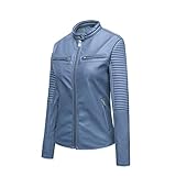 GFGHH Damen Kunstlederjacke Jacke Tailliert Taille Biker Style Motorradjacke Bikerjacke Übergangsjacke Ladies Oberbekleidung Frauen PU Lederjacke Leather Jacket Fashion Retro Winddicht Warm Verdick