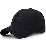 Outdoor Sport Baseballmütze Frühling und Sommer Mode Buchstaben Einstellbare Männer Frauen Caps Mode Hip Hop Hut -Black-Adjustab