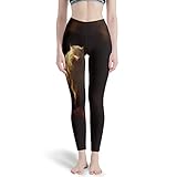 Magiböes Damen Schlank Yoga Leggings Wütende Wolfsjagd Kompressions Leggings Multicolor XXL