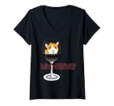 Damen Mehr Weinchen? Meerschweinche, Lustiger Spruck, Damen T-Shirt mit V