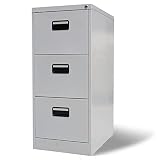 Kstyhome Registerschrank mit 3 Schubladen Grau 102,5 cm S