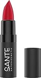 SANTE Naturkosmetik Matte Lipstick 07 Kiss-Me Red, Lippenstift, Matt-Effekt, Mit Bio-Kakaobutter, Intensive Farbpigmentierung, 4,5g