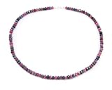 Damen Halsschmuck Kette Collier Halskette aus Rubin und Saphir 925er Silber V
