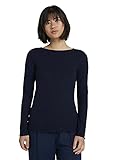 TOM TAILOR Damen Longsleeve T-Shirt, Blau (10668 - Sky Captain Blue), S
