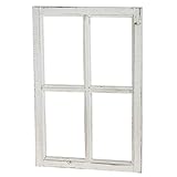 matches21 Deko Fensterrahmen aus Holz Holzfenster Dekorahmen Sprossenfenster ohne Glas Usedlook weiß 1 STK. 40x60x2