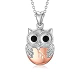 Eule Halskette für Frauen Sterling Silber Tier Vogel Anhänger Eule Anhänger Schmuck Geschenke für neue Geburt M