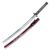 Katana Schwert scharf echt zum Training Metall Stahl 1045 Samurai 100% handgefertigt Nur für Erwachsene - 18 Jahre erforderlich 6KM18-410RD