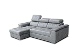 Robin Silver Ecksofa mit Schlaffunktion, Schlafsofa mit Bettkasten, Freistehendes Eckcouch in L-Form, verstellbare Rückenlehne, Polstergarnitur Sofa (Ecksofa Links, Marvel 3 - Dark Beige)