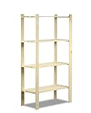 MODO24 Holzregal Keller- Lager- Küchenregal Ständer H. 150-220cm Serie B (B-23: HxBxT: 150x80x38 cm)