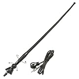 tomzz Audio 1000-001 Hochflexible Universal Gummi Antenne AM/FM(UKW), ca. 1,3m Kabel, DIN Antennensteck