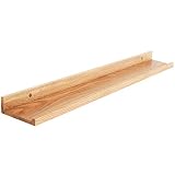 IBUYKE Wandregal in U-Form, 30/45/60/90 cm Schweberegal Vintage-Stil Hängeregal Büroregal für Dekos, Wohnzimmer, Schlafzimmer und Büro, Holzfarbe RF-GB545