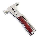 FENGANS Campinghammer 16 in 1 Outdoor multifunktionale Hammer Auto Safety Hammer Fenster Breaker Notfall handwerkzeuge SAH schraubendreher Camping Tool (Color : As Show A)