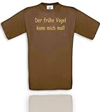 Comedy Shirts Der Frühe Vogel kann Mich mal. Herren T-Shirt Gr. L - Braun/G