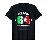 Italienische Flagge College Stil Zahl Italien Stadt Mailand T-S