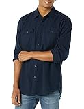 Amazon Essentials Regular-Fit Long-Sleeve Solid Flannel Shirt Hemd, Marineblau, XXL