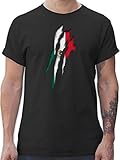 Fussball WM 2022 Fanartikel - Mexico Krallenspuren - XL - Schwarz - Mexico Fanartikel - L190 - Tshirt Herren und Männer T-S