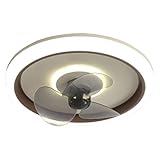 Leise Deckenventilator mit Beleuchtung，mit dimmbarem LED-Licht Fernbedienung Moderne Flügel Geräuschloser , 3-Gang, Timer (Braun)