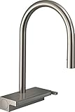 hansgrohe Küchenarmatur Aquno Select M81 (Wasserhahn Küche mit Abtropfsieb, 360° schwenkbar, ausziehbare Brause, hoher Komfort-Auslauf 170mm, 3 Strahlarten, Standardanschlüsse) Edelstahl F