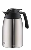 THERMOS Isolierkanne THV, Edelstahl 1,5L, Edelstahleinsatz, große Öffnung, spülmaschinenfest, 4026.205.150, Thermoskanne hält 12 Stunden heiß, ideal als Kaffeekanne oder Teekanne, Kanne für 10 T