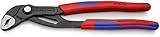 KNIPEX 87 02 250 SB Cobra® Hightech-Wasserpumpenzange grau atramentiert mit schlanken Mehrkomponenten-Hüllen (in SB-Verpackung), Mehrfarbig