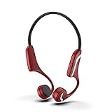 Open Ear Sport Kopfhörer Knochenschall Kabelloser Bluetooth 5.0 Wireless Headset Mit Mikrofon Leuchtendes Design IP55 Sweat Resistant zum Nachtlauf Sport Videokonferenzen Audiobooks ESSONIO(RED)