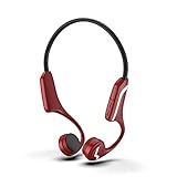 Open Ear Sport Kopfhörer Knochenschall Kabelloser Bluetooth 5.0 Wireless Headset Mit Mikrofon Leuchtendes Design IP55 Sweat Resistant zum Nachtlauf Sport Videokonferenzen Audiobooks ESSONIO(RED)
