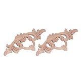 Dekorative Applikationen für Möbel, flacher, klassische geschnitzte Holzverkleidung, verschleißfest, umweltfreundlich, Gummiholz, Vintage für F