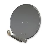 PremiumX DELUXE80 Satellitenschüssel 80 cm Sat Schüssel aus Aluminium in Anthrazit Offset Satelliten Antenne FullHD 3D 4K Ultra HD