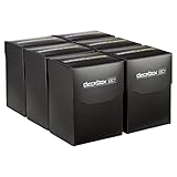 GAMESDYNAMICS 6x Deck Box 80+ Schwarz für Karten Deck in Standardgröße I Deck Case mit Kartentrenner I Karten-Box mit Sticker zum Beschriften I Sammelkarten-Box mit Toploading Karteneinschub