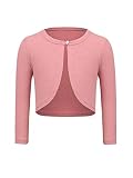 trudge Mädchen Pailletten Strickjacke Basic Bolero Kinder Glitzer Lange Schulterjacke Bolerojäckche kurz Zum Kommunionkleid, 150, R