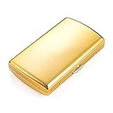 Retro Zigarettenetui metall klein, Zigarettenbox für Damen herren Vintage antik Zigarettenetui gold,Zigarettencase Zigarettenhülle für 12 Zigaretten Normal Mit Geschenk-Box (gold)