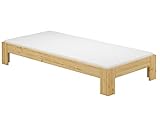 Erst-Holz® Futon, Einzel Bett 90 x 200 cm Kiefer massiv mit Rollrost, mit Matratze 60.67-09 M