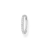 Thomas Sabo Damen Einzel Creole weiße Steine silber, 925 Sterlingsilber, Clip