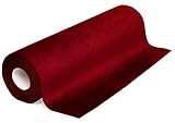 100% Mosel Tischläufer Samt, in Bordeaux Rot (28 cm x 5 m), Tischband aus Polyester in matter Samt-Optik, edle Tischdeko für den Herbst & Winter, Dekoration zu b
