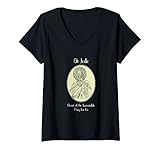 Damen Heiliger Judas Gebet für uns katholisches christliches Gebet T-Shirt mit V